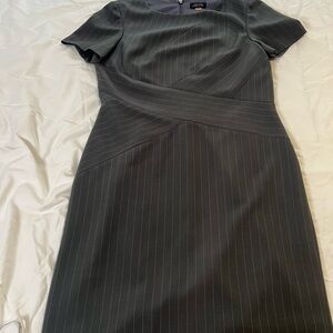 Ann Taylor Charcoal Pinstripe Midi Dress